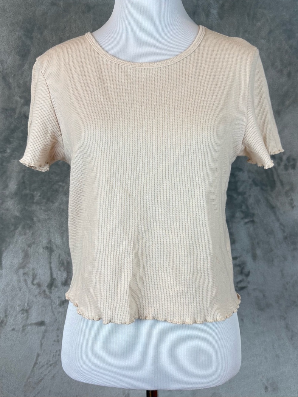 American Eagle Cropped Waffle-Knit T-Shirt Wmn’s L